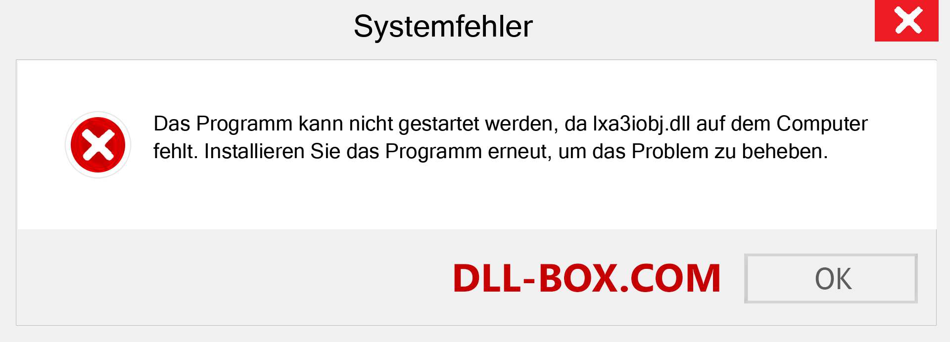 lxa3iobj.dll-Datei fehlt?. Download für Windows 7, 8, 10 - Fix lxa3iobj dll Missing Error unter Windows, Fotos, Bildern