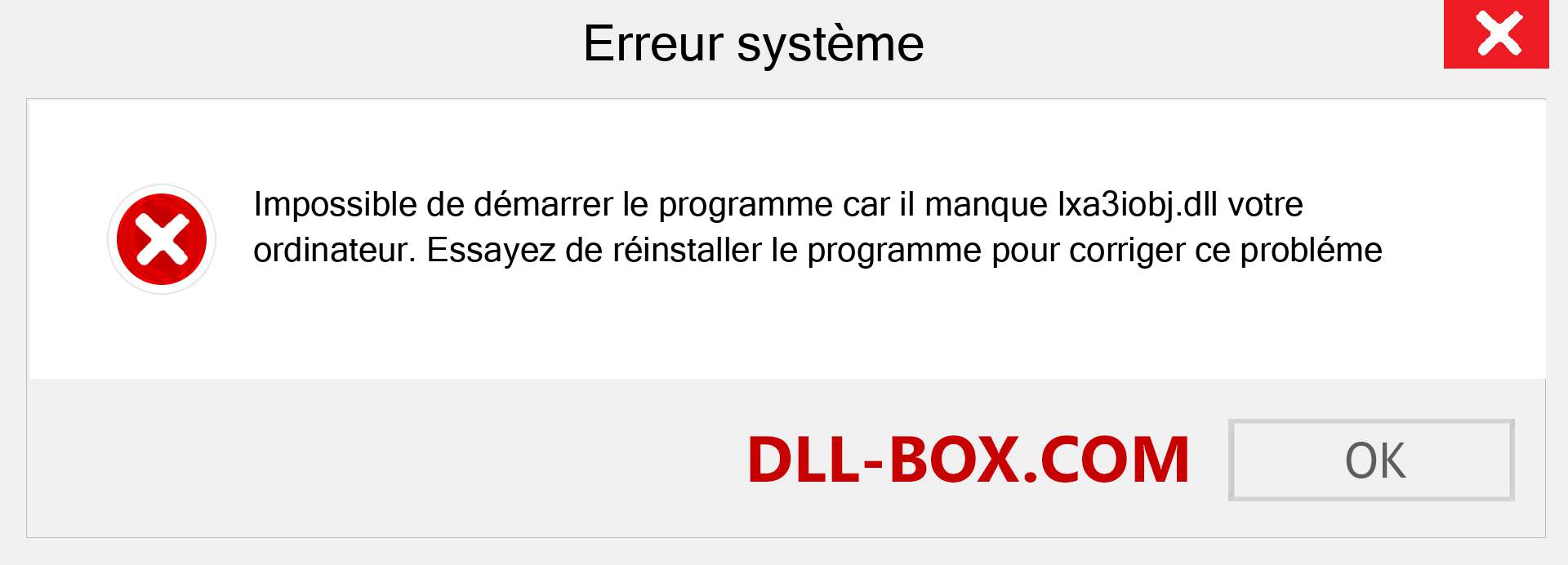 Le fichier lxa3iobj.dll est manquant ?. Télécharger pour Windows 7, 8, 10 - Correction de l'erreur manquante lxa3iobj dll sur Windows, photos, images